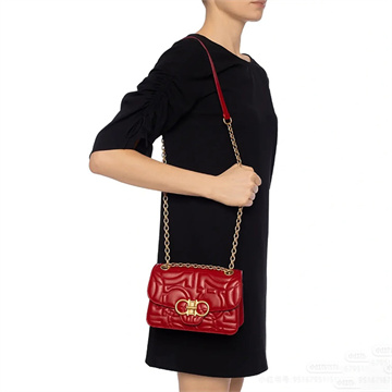 salvatore ferragamo quilted gancini leather chain shoulder bag #21h168